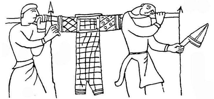 Warriors_carrying_an_armour_Bayeux_Tapestry_late_XI_century